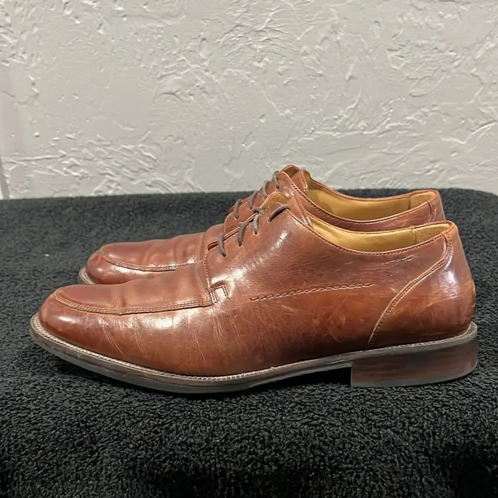 🔥🔥 JOHNSTON & MURPHY MEN'S BROWN Leather SIGNATURE SERIES Derby Dress Shoes 9M